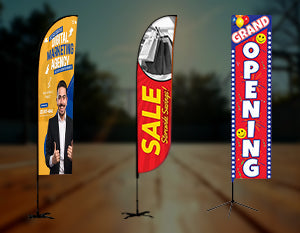 Catch Eyes and Boost Visibility with Custom Feather and Teardrop Flags