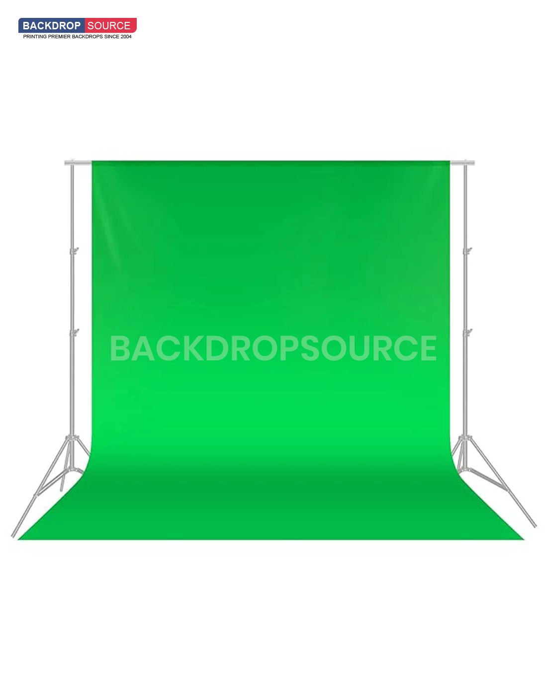 20' W x 20' H Chroma Key Green Screen Backdrop With Stand