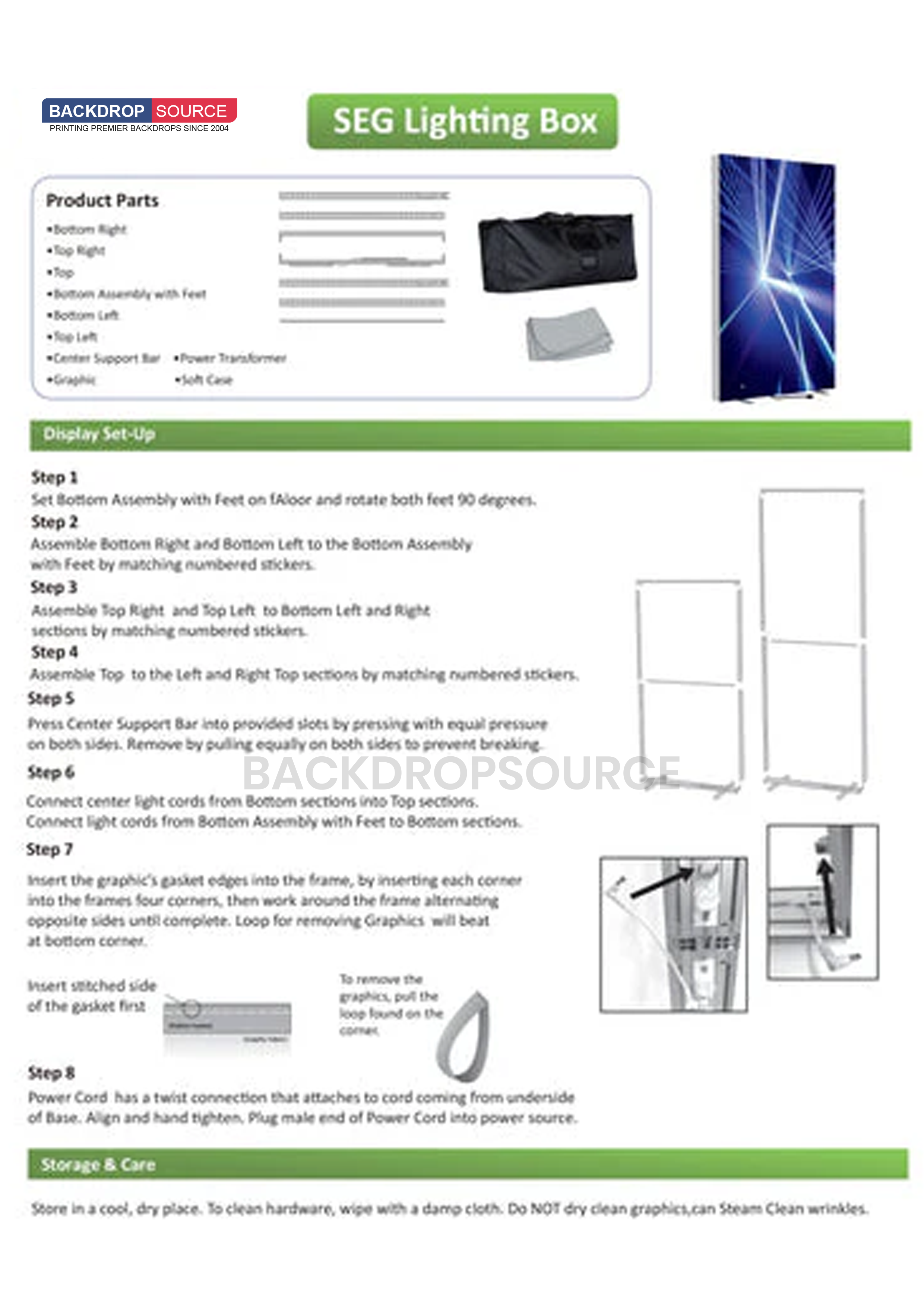 2.8ft x 6.5ft Frameless SEG Fabric LED Backlit Light Box Display