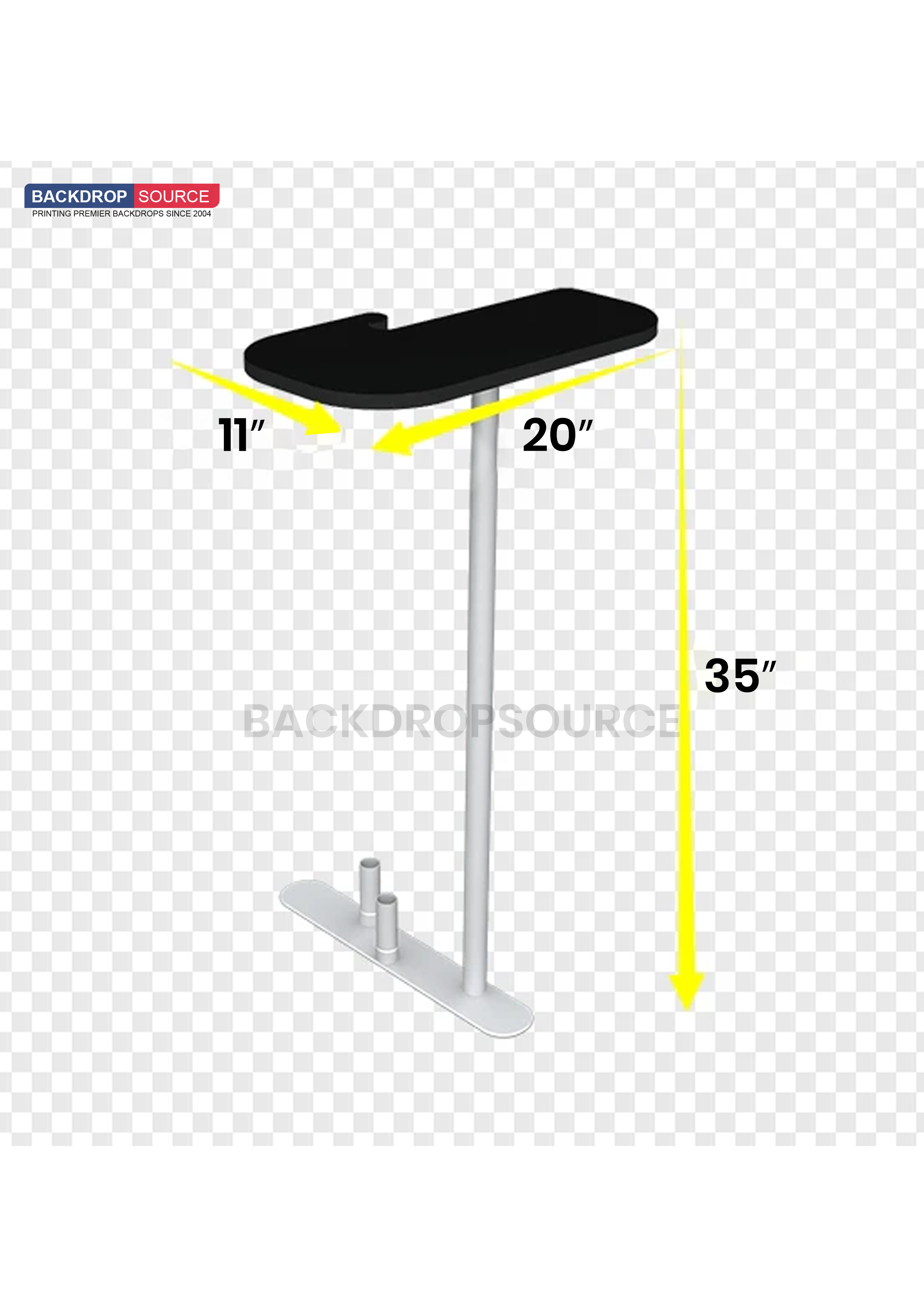 20x10 Straight Backdrop with Round Table Top Exhibition Kit