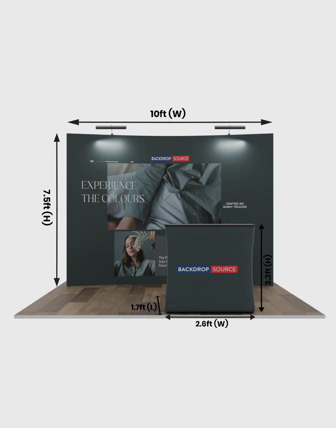 10ft x 10ft Curved Popup Exhibit Pro 3-in-1 Display Kit with Illume Lights