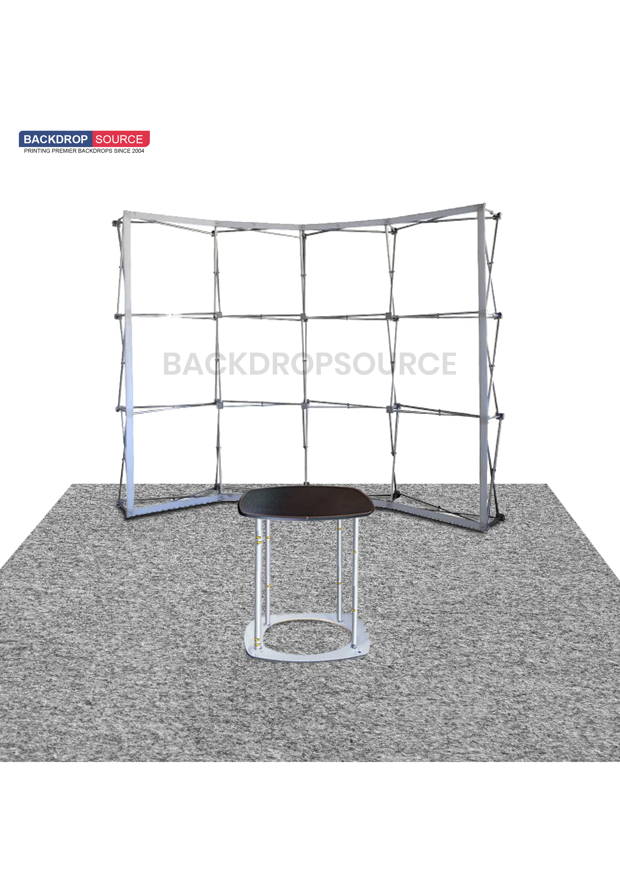 10ft x 10ft Curved Popup Exhibit Pro 3-in-1 Display Kit with Illume Lights