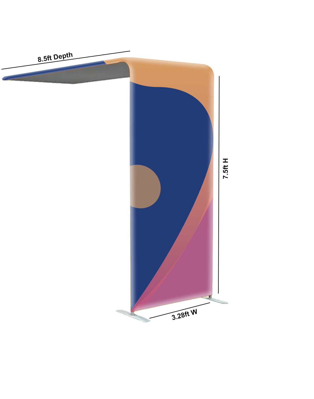 L-Shaped Arch Tube Fabric Display