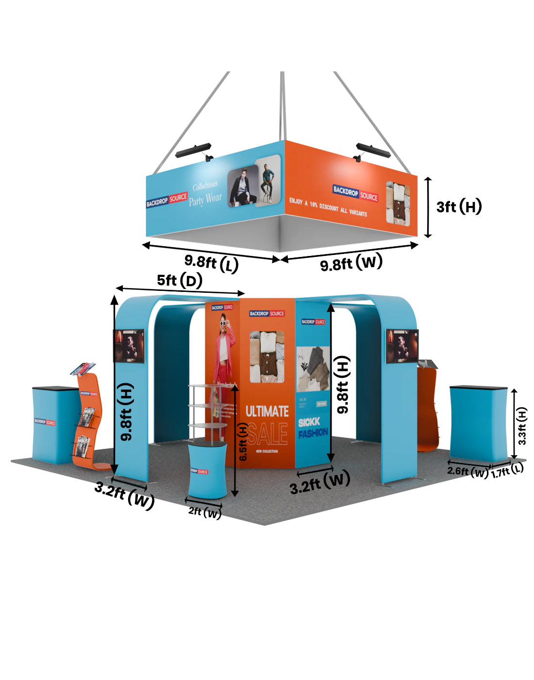 Modular Booth Kits 20ft x 20ft - Model 02