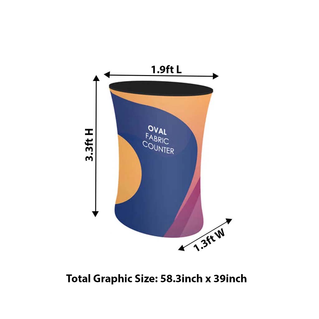 Oval Fabric Display Counter (For Podium & Booth Exhibitions)