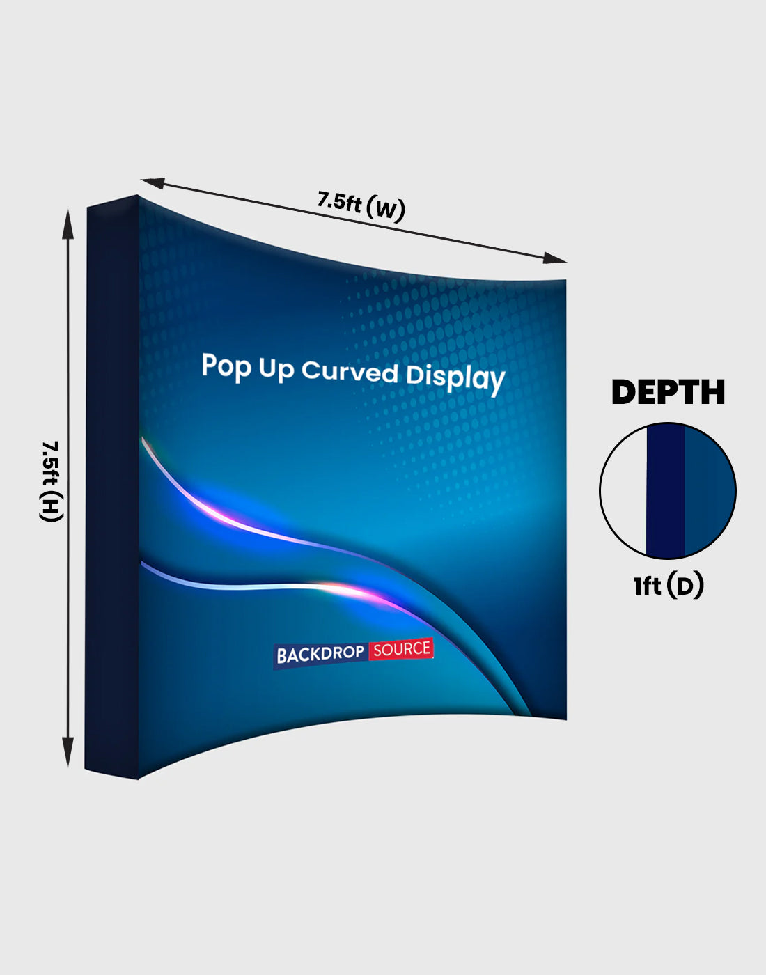 Pop Up Curved Velcro Media Wall