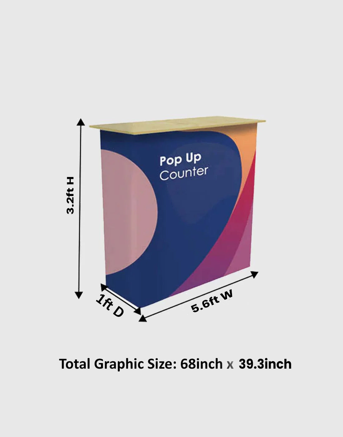 Table Pop Up Fabric Display Counter (For Podium & Booth Exhibitions)