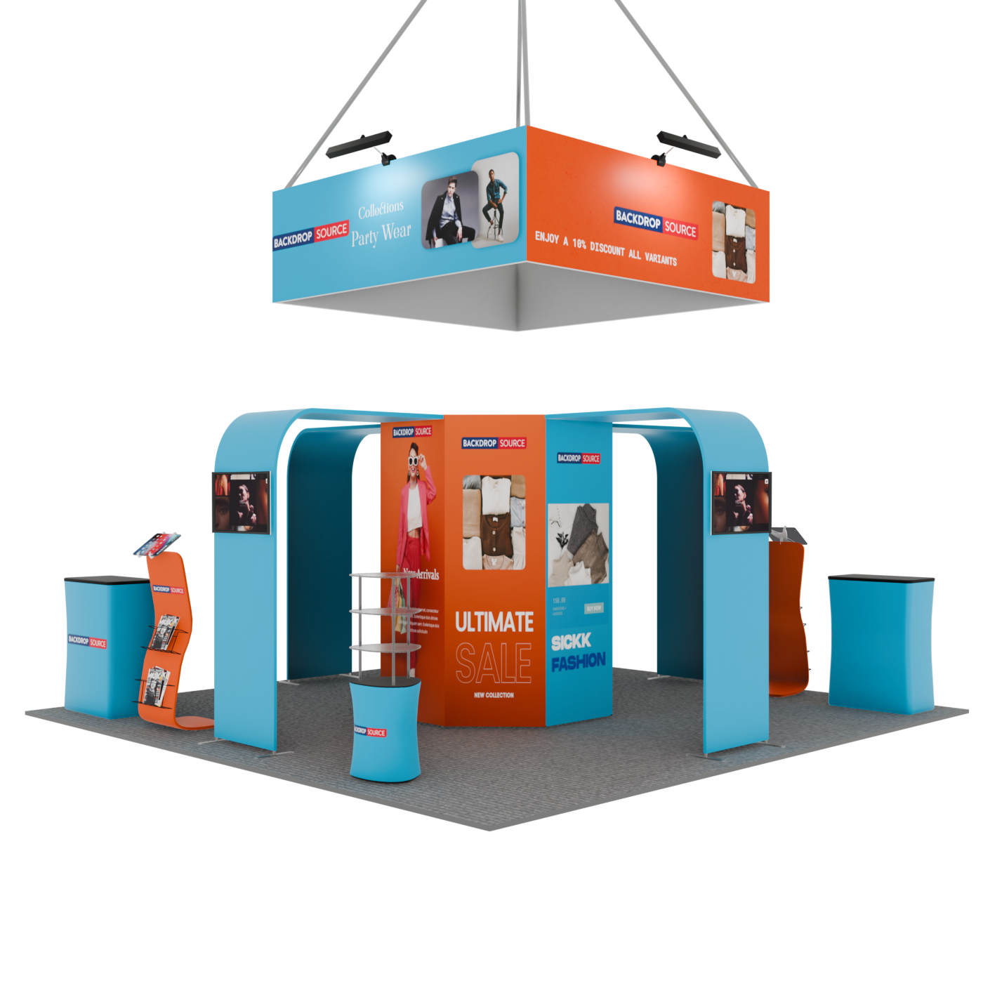 Modular Booth Kits 20ft x 20ft - Model 02