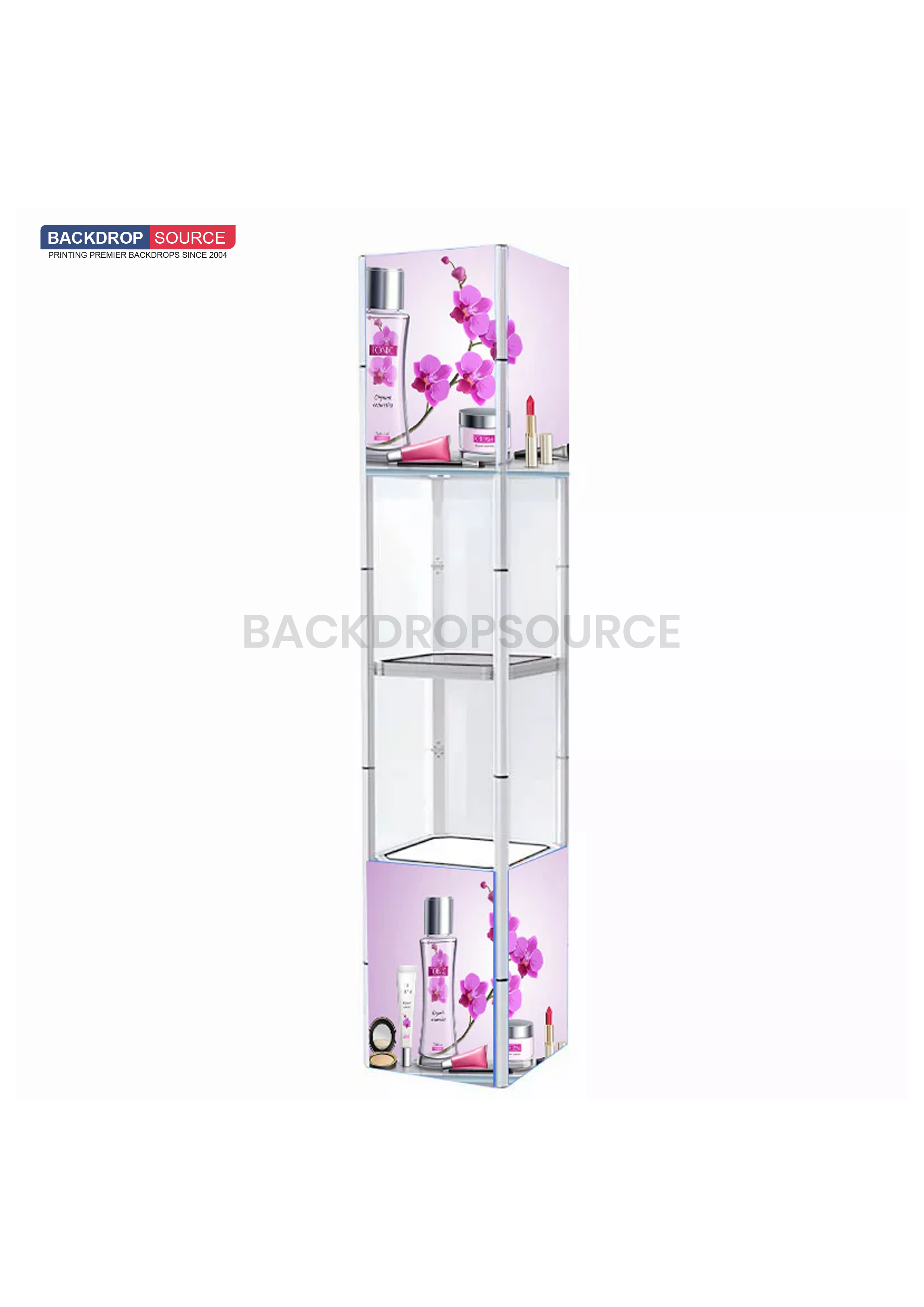 Square Portable Aluminum Spiral Tower Display - 5 Layer Shelves