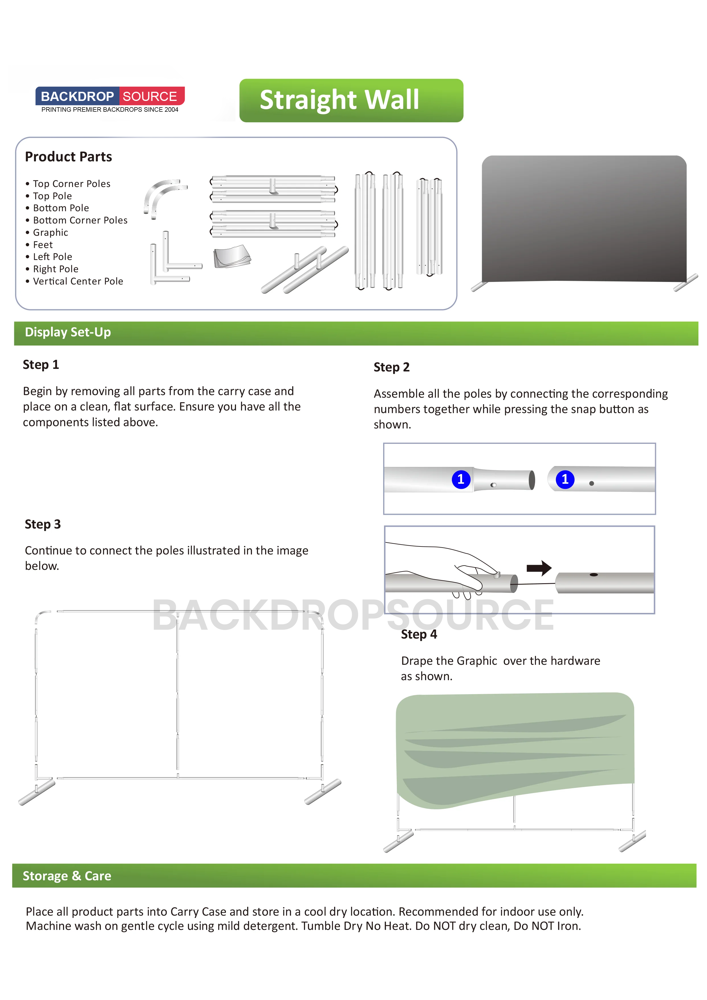 Straight Tension Fabric Backdrop Media Wall