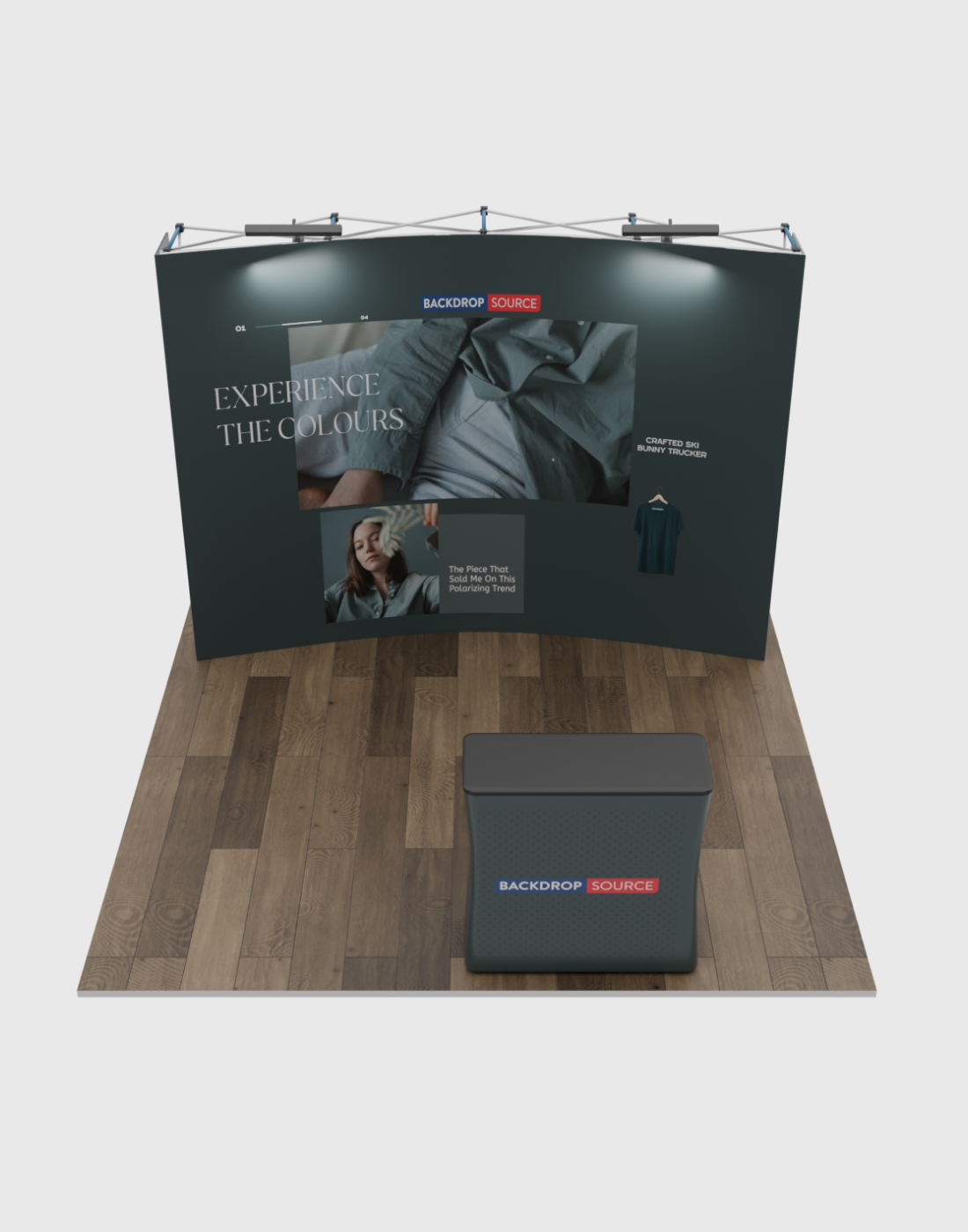 10ft x 10ft Curved Popup Exhibit Pro 3-in-1 Display Kit with Illume Lights