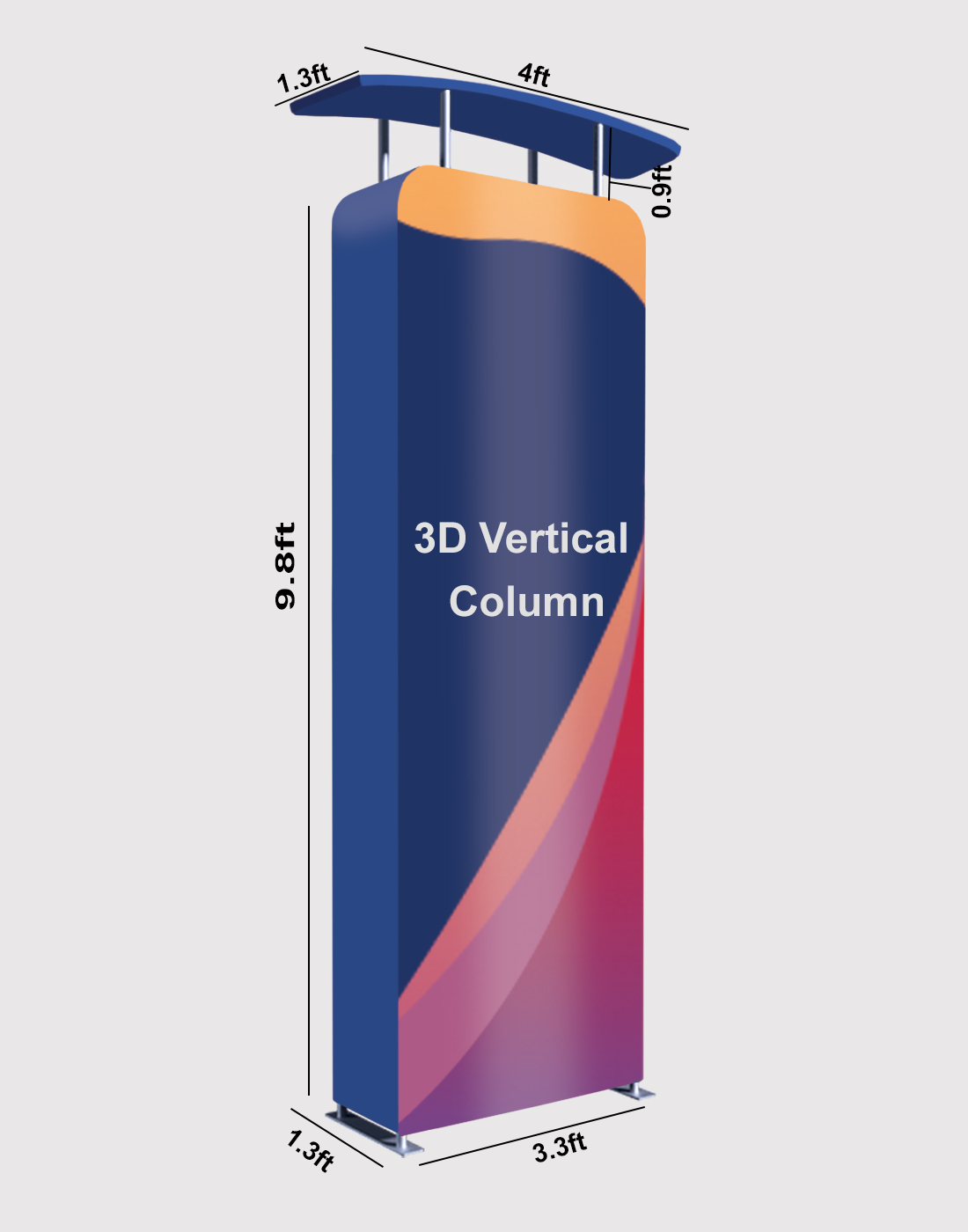 3D Vertical Column with Header