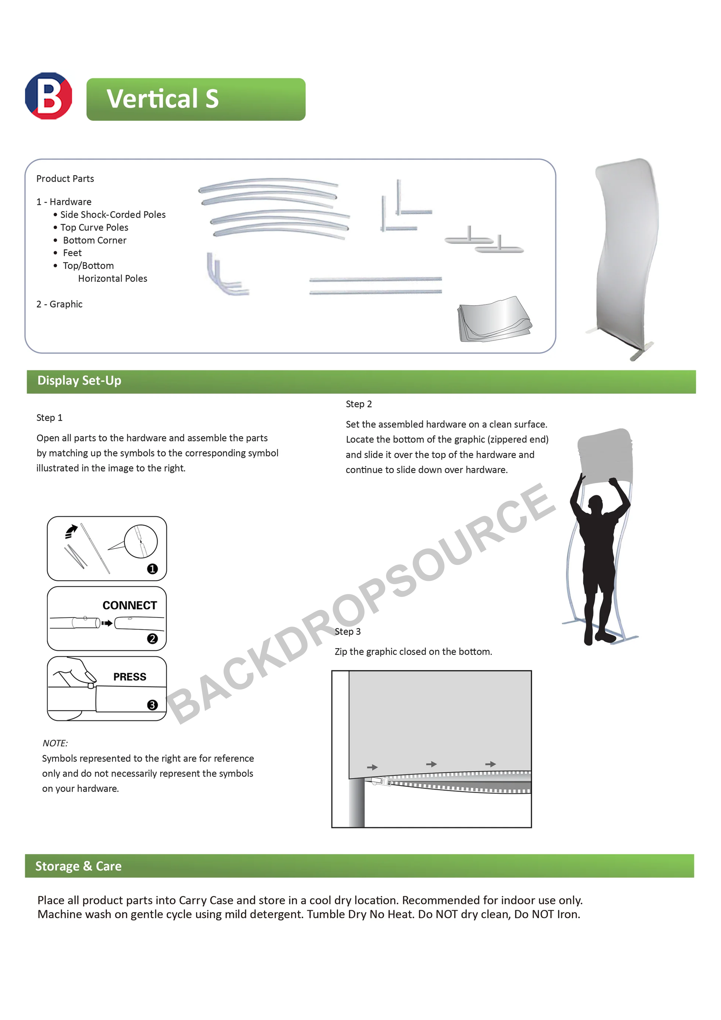 Vertical S Shape Tension Fabric Display Stands