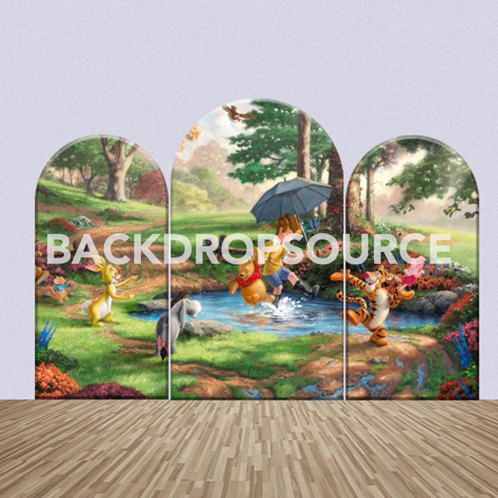 Winnie The Pooh Themed Party Backdrop Media Sets for Birthday / Events/ Weddings - Backdropsource