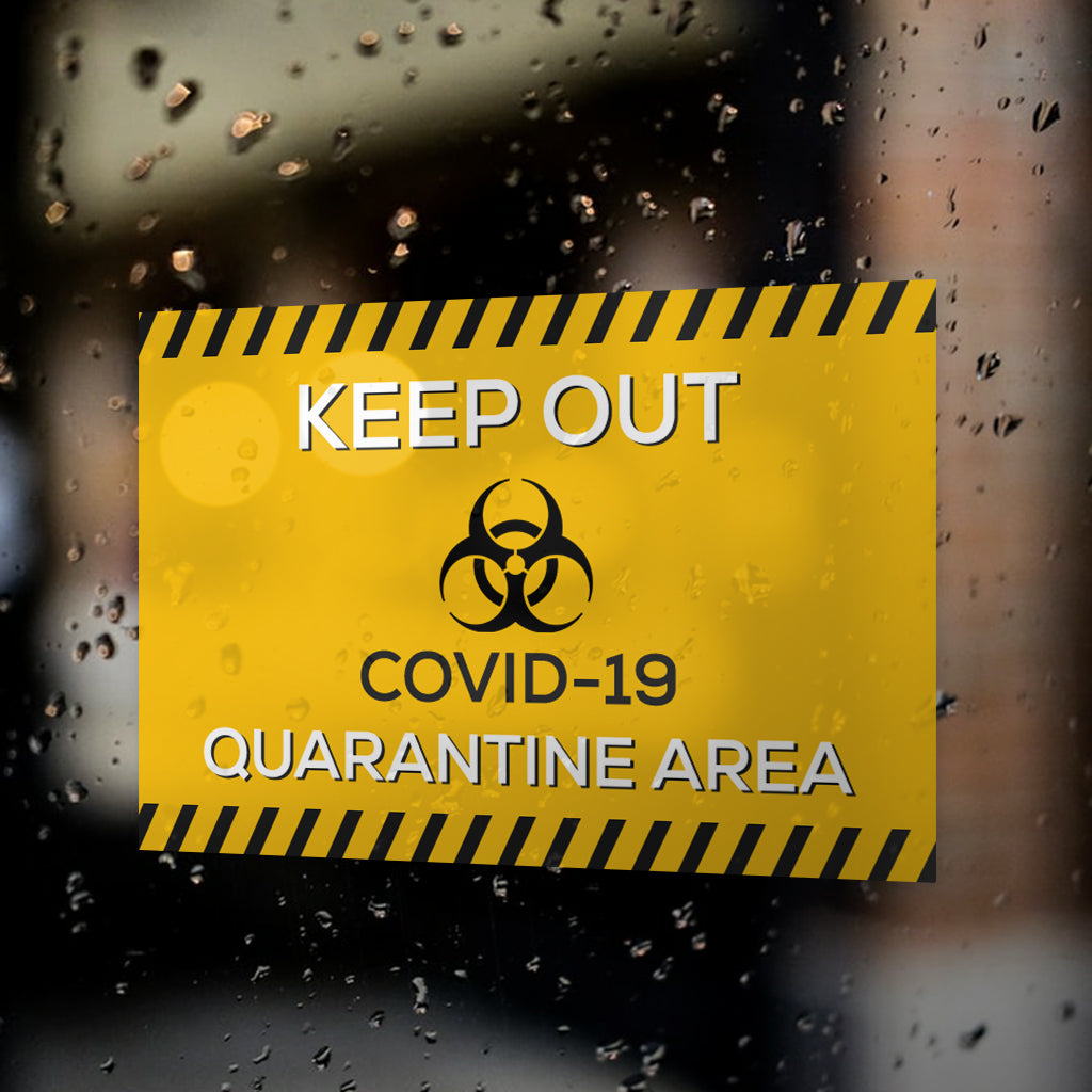 Hospital Sign Window Sticker - Keep Out Quarantine Area – Backdropsource