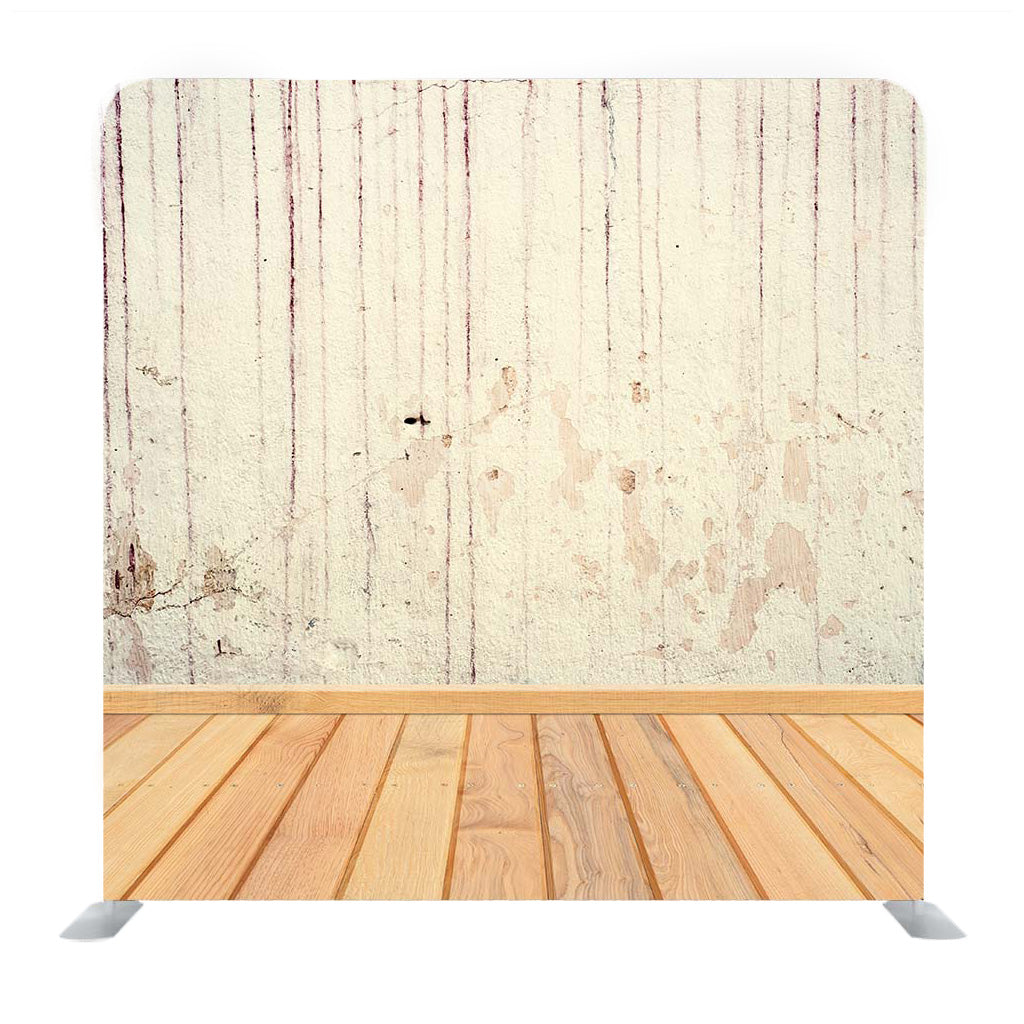 White Wall with Wooden Floor surface Media Wall - Backdropsource